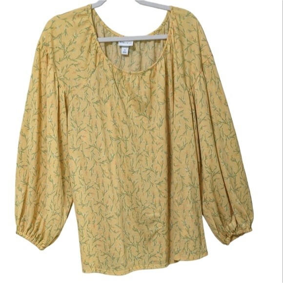 Ava & Viv Tops - AVA & VIV romantic poet sleeve floral blouse top business casual size 2X